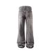 Men's Clothing Cleanfit Gray Raw Edge Tassel Jeans Vintage Cement Gray Trousers Jeans_viptrois.com