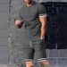Men's Clothing Summer Loose Suit Short Sleeve Shorts Sports Leisure Round Neck Two Piece Suit_viptrois.com