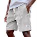 Men's Corduroy 5-Pocket Shorts - Wide Wale Casual Streetwear Knee-Length Shorts With Adjustable Waist For Urban Style & Outdoor Activities_viptrois.com