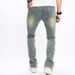 Men's and womenCross-border washed jeans for in spring and autumn American retro raw edge design loose straight wide-leg floor mopping pants_viptrois.com