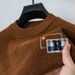Men's Fleece-Lined Sweater – Anti-Pilling Thermal Knit Pullover, Thickened Polyester Crewneck Long-Sleeve Top For Winter, Soft Brushed Interior_viptrois.com