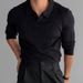 Summer Men's Clothing Retro Knit Lapel Striped Polo Shirt Solid Color Short Sleeve Fashion Light Luxury Popular Knitwear M - 3XL_viptrois.com