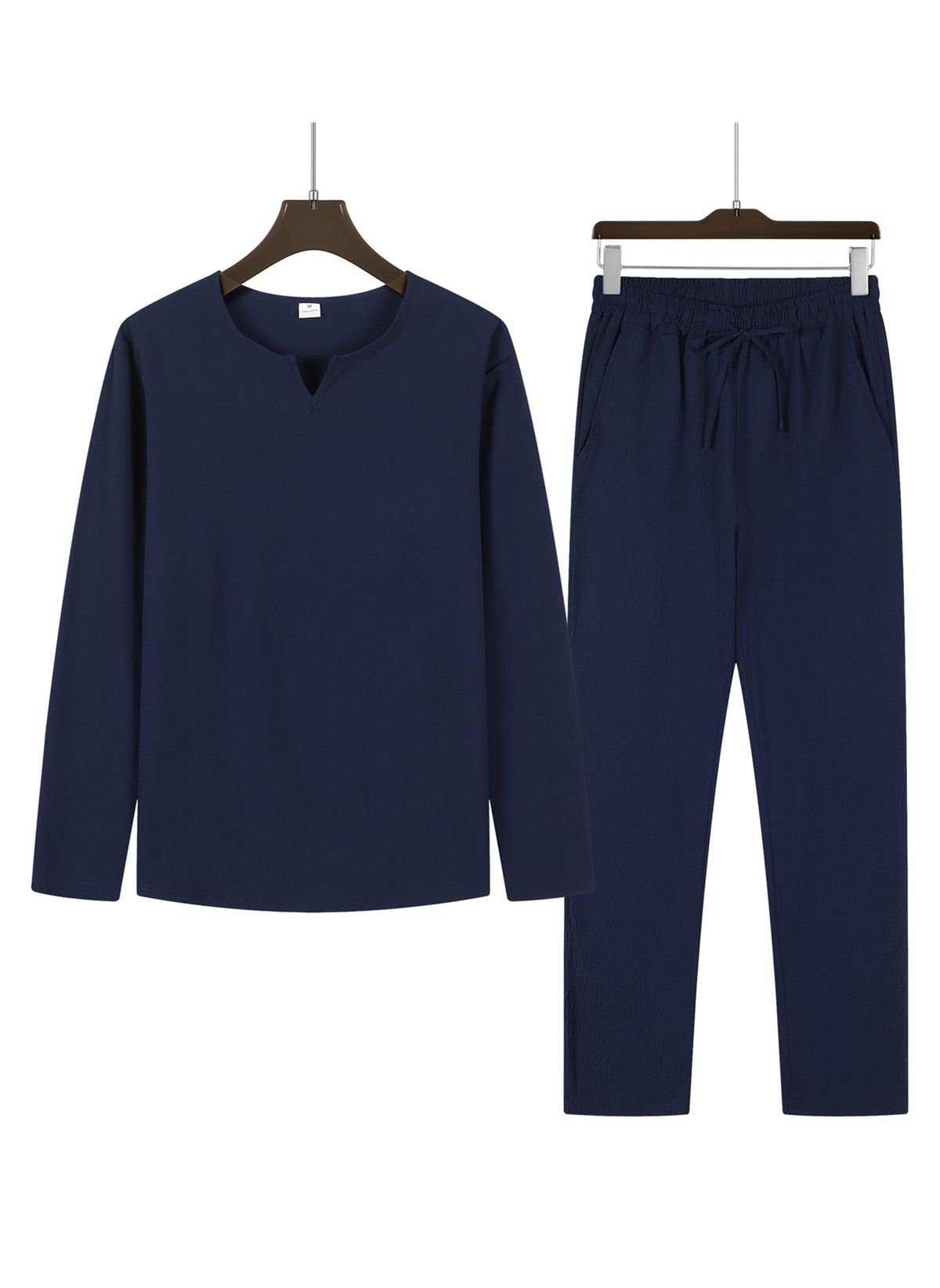 Men's Casual Autumn Outfit Set - Elastic Waistband Drawstring Joggers & Long Sleeve T-Shirt (7 Colors, S-XXXL_viptrois.com
