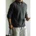 Pure Arctic Velvet Two-Piece Ribbed Turn-Down Collar Knit For Men, New Autumn And Win Light Business Casual Lazy_viptrois.com