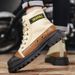 European Warm Series Shoes Martin 2025 Summer New Thick-Soled Canvas Casual Men's Workwear Versatile Motorcycle Outdoor Ankle Boots_viptrois.com