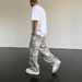 Vintage American Style Camouflage Pants Men's Loose Straight Leg Cargo Pants Casual Trousers Hip Hop Streetwear Washing_viptrois.com