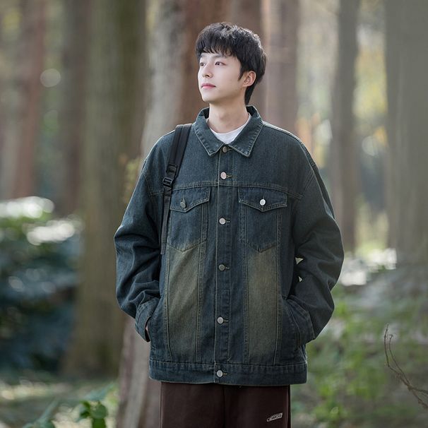 American Washed Denim For Boys In Spring And Autumn New Trendy Brand Youthful Loose Casual Jacket_viptrois.com