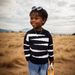 Mother & Kids Boys Sweater 2025 Autumn And Winter New Base Shirt Korean Loose Round Neck Black And White Striped Lazy Style Sweater_viptrois.com