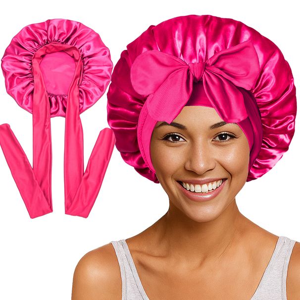 New Cross Border Satin Nightcap, European And American Hot Selling Pure Color Silk Nightcap With Inner Sewn Straps And Adjustable Hair Care Cap_viptrois.com