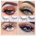 Sparkle Sequin False Eyelashes With Heart & Flower Patches - Synthetic Fiber, Ideal For Christmas Party & Performances_viptrois.com