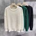 New solid color round neck sweater for men's autumn and winter versatile knitwear, lazy pullover sweater, fashionable_viptrois.com