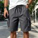 Men's Summer Shorts Loose Fit Outdoor Practical Multi Pocket Cargo Pants Running Sports Style_viptrois.com
