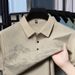 Men's Clothing 2025 Summer New Lapel Short Sleeve T Shirt Loose Men's Fashion Casual Half Sleeve T Shirt Ice Silk Polo Shirt Men's T_viptrois.com