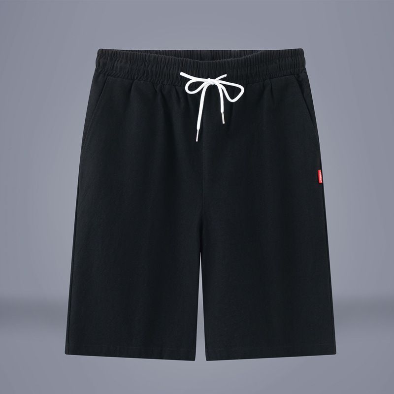 Men's Clothing Summer Loose Straight Sports Pants Chinese Style Cotton And Linen Casual Pants Thin Beach Pants 5 Point Pants_viptrois.com