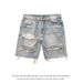 Suitable For All Seasons High Street Distressed For Men Plus Size Vintage Frayed Hem Beggar Jeans Five-Point Shorts Ins_viptrois.com