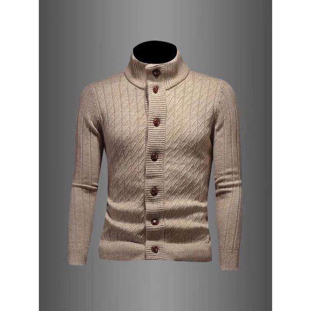 Autumn Winter New Knitted Cardigan Men's Multi-Button Stand Collar Fashion Casual Plus Size Trendy Hot-Selling Sweater_viptrois.com