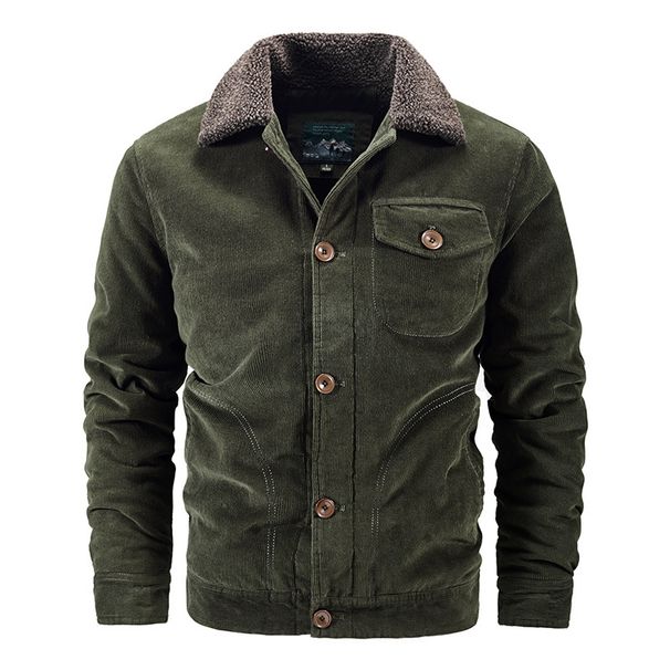 Men's Loose Large Size Fleece Thickened Jacket Men's Cotton Clothing Corduroy Cotton Clothing Men's Casual_viptrois.com