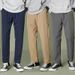Men's Clothing Thin Solid Color Straight Casual Pants Fashionable and Versatile Cropped Pants_viptrois.com