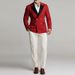 Autumn And Winter Banquet Men's Color Matching Eye Catching Suit Jacket Slim Button Suit Jacket_viptrois.com