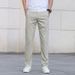Premium Mulberry Silk Men's Casual Pants - Slim Fit Straight Leg Breathable Stretch Pants For Spring & Summer - Wrinkle-Free Lightweight Comfort_viptrois.com