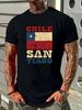 Chile Flag Classic T Shirt Size S 5XL Soft Summer Graphic Slightly Casual Breathable Versatile Fashion Stylish Top For Everyday Wear Streetwear_viptrois.com
