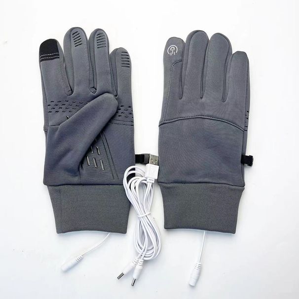 USB Electric Heating Gloves For Autumn And Winter Cycling Sports Warm Touch Screen Waterproof Gloves_viptrois.com