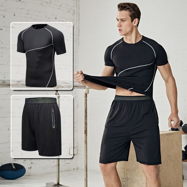 Men's Clothing Men's Yoga Fitness Set Moisture Wicking Yoga Clothes Sports Running Youth 5 Piece Set Optional_viptrois.com