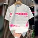 Men's Clothing Ins Short Sleeved Men's Summer Personalized Letter Embossed Print Contrast Color Youth Loose Casual Stretch T Shirt_viptrois.com