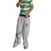 Men's Clothing Y2k High Street Ins Double Waist Printed Embroidery Street Folding Trousers Sweatshirt Pants Casual Straight Trousers_viptrois.com