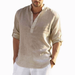 New Men's Solid Color Loose Spring T-shirt Long Sleeve Cotton Linen Shirt Plus Size Shirts Men_viptrois.com