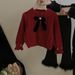 Mother & Kids Children's Knitted Cardigan Children's Clothing Sweet Single Breasted Doll Collar Temperament Girl Sweater_viptrois.com