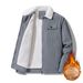 Corduroy Jacket Casual Men's Jacket Loose Fleece Lapel Warm Lamb Wool Men's Cotton-padded Coat_viptrois.com