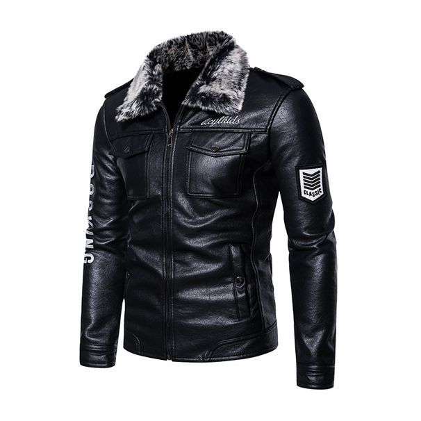 2025 Autumn And Winter New Men's Lamb Wool Fur Integrated Square Collar Fashion Locomotive Clothing Leather Jacket_viptrois.com