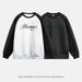 Monochrome Man- Color-Block Contrast Stitching Raglan Sleeve Crew Neck Sweatshirt Autumn Winter New American Retro Fuzzy Dot Print Top_viptrois.com