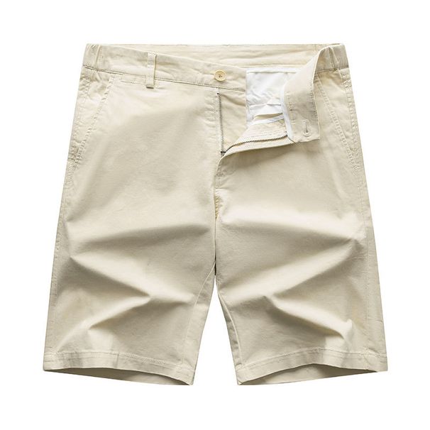 White Casual Summer Loose Fit Pure Cotton Men's 5-Point Korean Style Trendy Sports Shorts For Men_viptrois.com