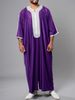 Men's Clothing New Men's Muslim Robe Arab Robe Mid Length Sleeve Embroidery_viptrois.com