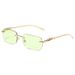 Retro Square Sunglasses – Rimless Cheetah Print Metal Frame For Men & Women_viptrois.com