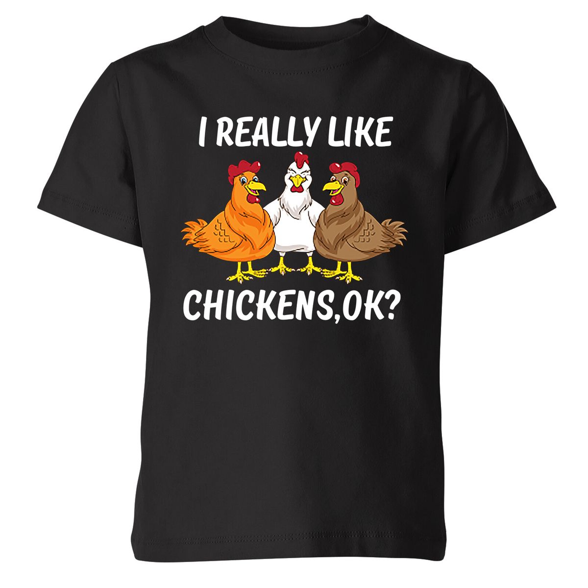 Really Like Chicken 100% Cotton T-shirt Mens Tees Top Funny Graphic Boys Girls Childrens Tee Top_viptrois.com