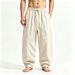Japanese Summer Men's Loose Lantern Wide Leg Pants Chinese Style Casual Cotton Linen Trousers Plus Size Fashionable_viptrois.com