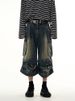 Men's Clothing Store Style Multi Pocket Workwear Denim Shorts Men's Pleated Design Cropped Pants Loose Drape Pants_viptrois.com