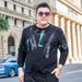 Large Size Men's Clothing Autumn And Winter New Graffiti Effect Printed Sweater Men's No Hat Sports Style Black Long-sleeved Crew Neck Sweater_viptrois.com