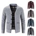 Men's Korean-Style Knitted Cardigan – Thick Winter Sweater Jacket For Casual & Layering (Dark Gray/Light Gray/Brown/Wine Red/Blue-Gray, M-3XL)_viptrois.com
