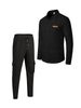 Men's Waffle-Knit Workwear Set - Solid Color Button-Up Shirt Jacket With Utility Pants, Casual Lounge & Streetwear Outfit_viptrois.com