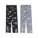 2027 Fashion American Heavy Industry Splicing Knife Cut Holes Erosion Patch Jeans High Street Hip Hop Loose Straight Micro Flare Denim Pants_viptrois.com