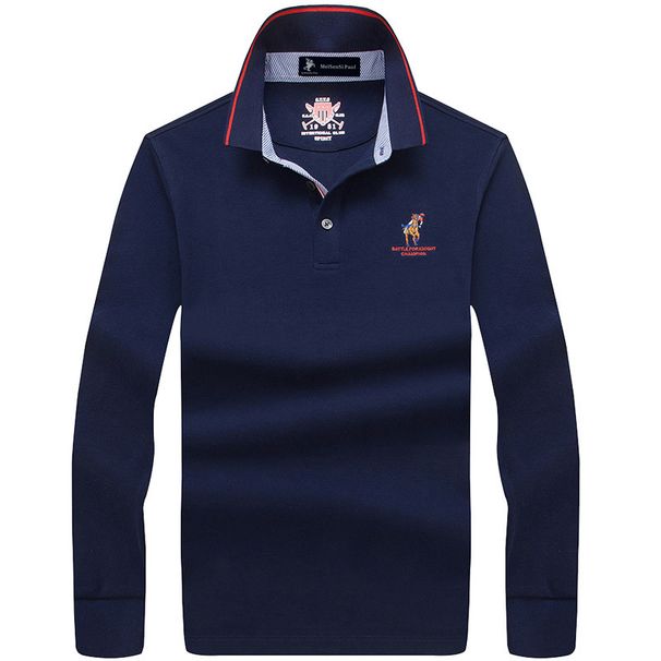 Premium Paul Long Sleeve Polo Shirt Autumn Winter New Loose Fit Plus Size Youth Men's T-Shirt Top_viptrois.com