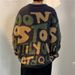 Pure Trendy Brand Personalized Letter Men's Pullover Jacquard American Retro Long Sleeve Knitted Sweater For Teenagers_viptrois.com