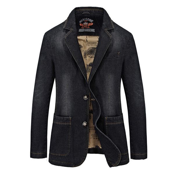 CT 2017 New Spring And Autumn 95% Cotton Casual Denim Blazer Men's Slim Fit Thin Jacket Plus Size 9758_viptrois.com