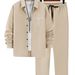 2025 Original Men's Retro Calligraphy Print Drape Casual Pants Two Piece Embroidered Shirt Spring And Summer_viptrois.com