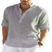 Men's Clothing Men's Linen Long Sleeve T Shirt Loose Sweatshirt Solid Color Long Sleeve Cotton And Linen Shirt Men's Large Size Delivery_viptrois.com