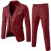 Business casual suit three-piece groomsman wedding one-button suit S-6XL_viptrois.com